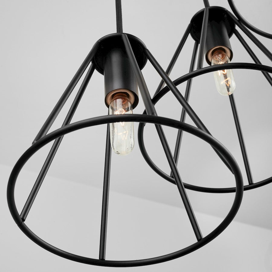 5 Light Pendant, Matte Black