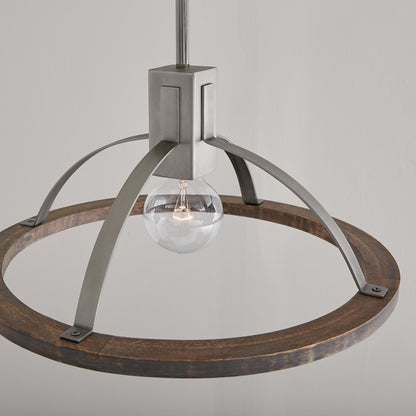 1 Light Small Pendant, Grey WMatte Nickel