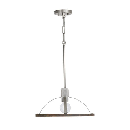 1 Light Small Pendant, Grey WMatte Nickel