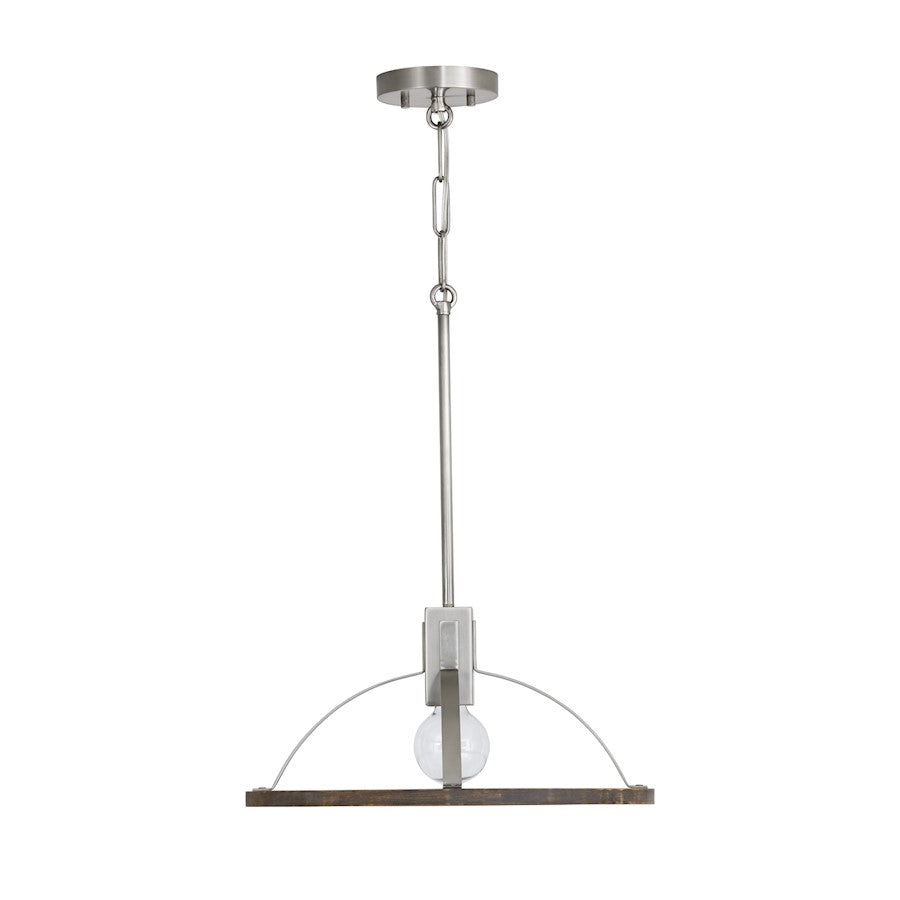 1 Light Small Pendant, Grey WMatte Nickel