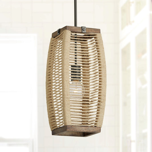 1 Light Pendant, Grey WIron Silk