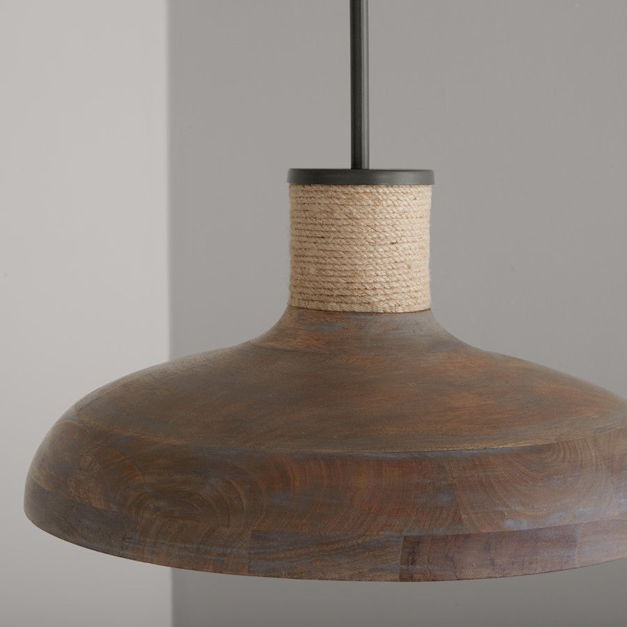 1 Light Pendant, Grey WIron Silk