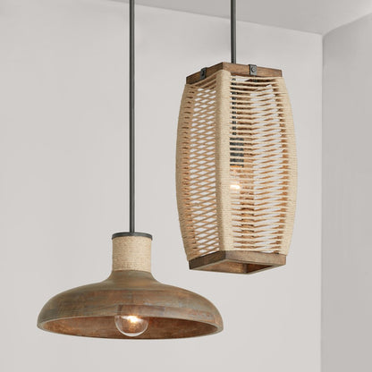 1 Light Pendant, Grey WIron Silk