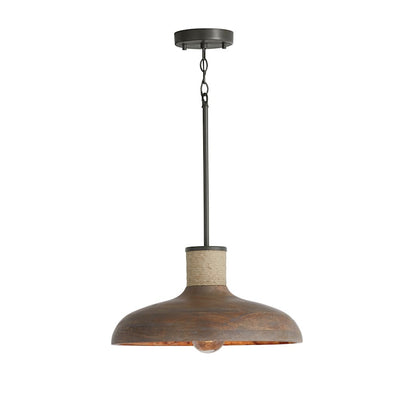 1 Light Pendant, Grey WIron Silk