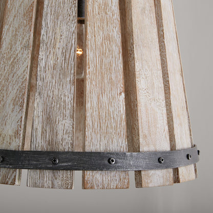 1 Light Pendant, Brushed White WNordic Iron