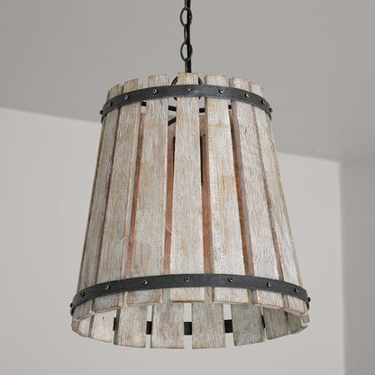 1 Light Pendant, Brushed White WNordic Iron