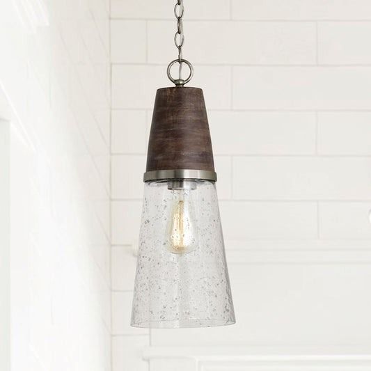 1 Light Pendant, Black Matte Nickel