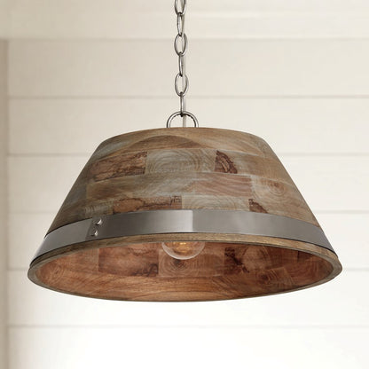 1 Light Large Pendant, Grey WMatte Nickel