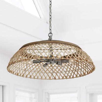6 Light Pendant, Grey WAntique Nickel