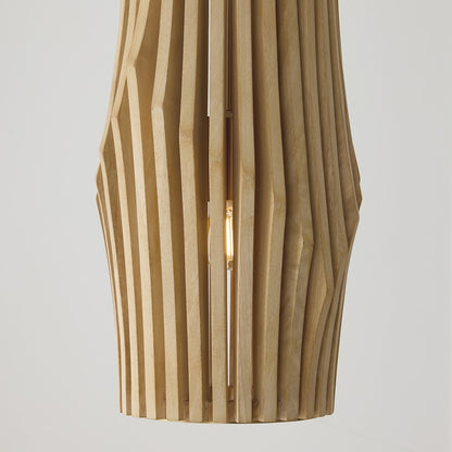 Capital Lighting Archer 1Lt Pendant, Blonde Wood and Matte Brass