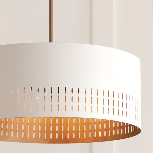 1 Light Pendant, Aged Brass/White