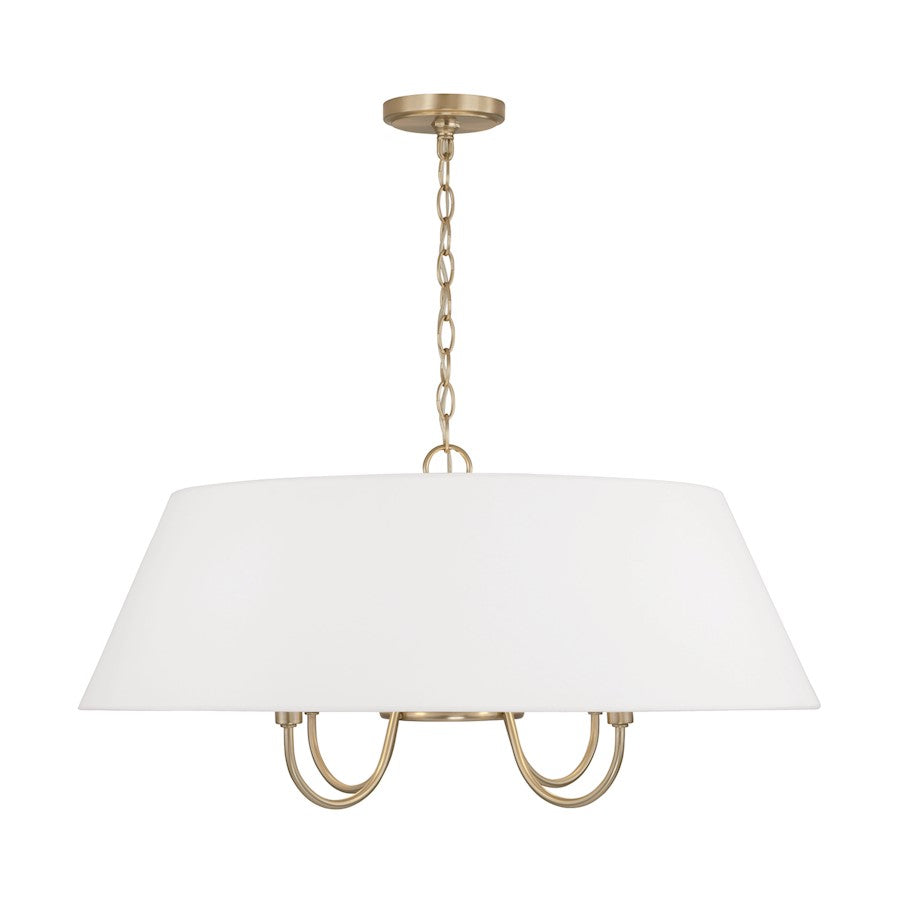 Capital Lighting Julia 4Lt Pendant, Brass/White Bolt-On - 352741MA