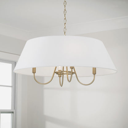 4 Light Pendant, Brass