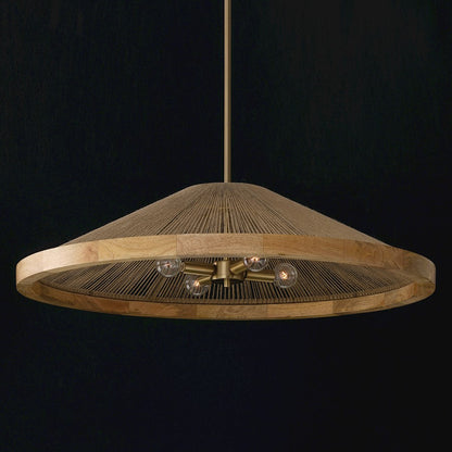 4 Light 8" Pendant, Matte Brass