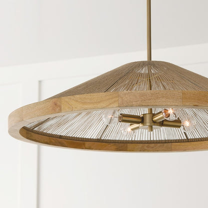 4 Light 8" Pendant, Matte Brass