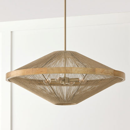 4 Light 14" Pendant, Matte Brass