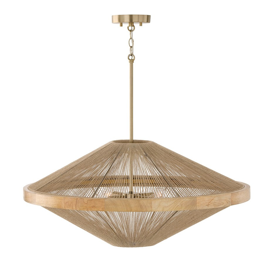 4 Light 14" Pendant, Matte Brass