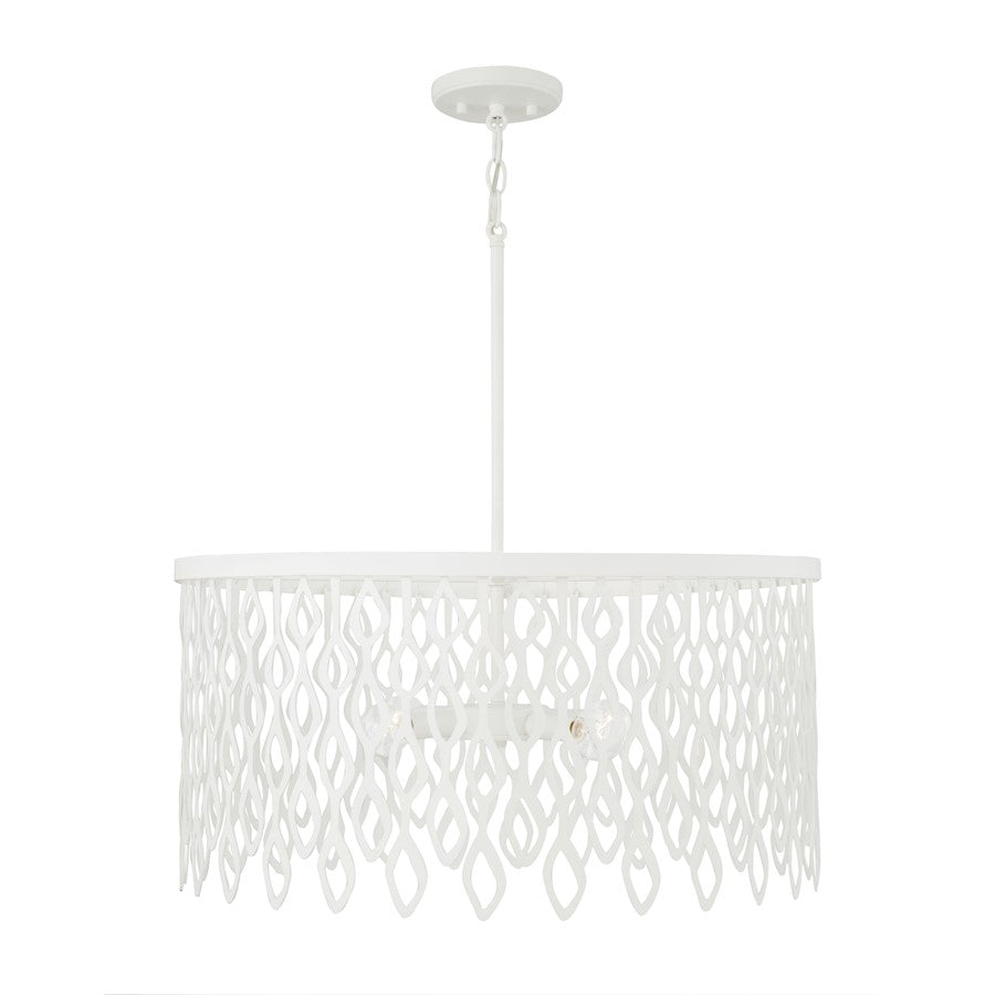 Capital Lighting Pheobe 4Lt Pendant, Matte White/ - 352941WE