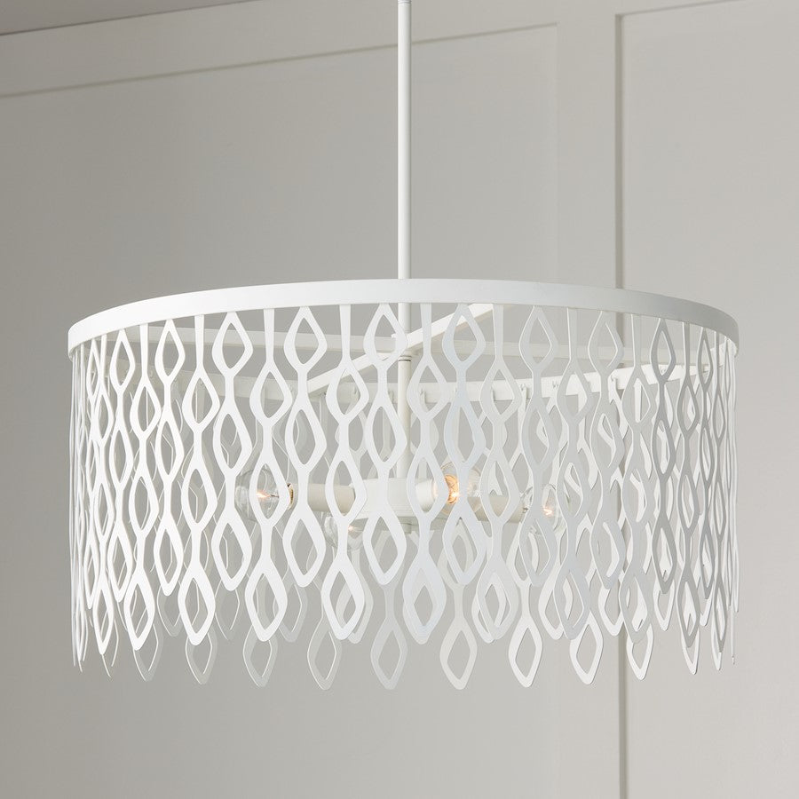 4 Light Pendant, Matte White