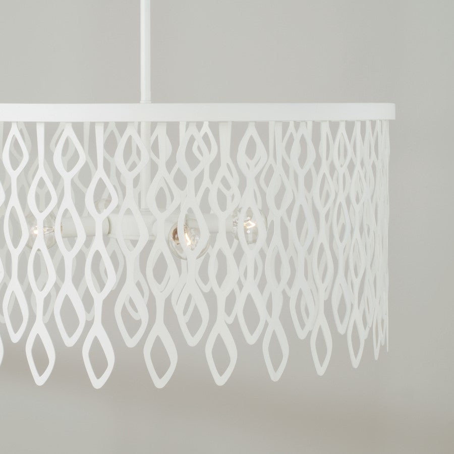 4 Light Pendant, Matte White