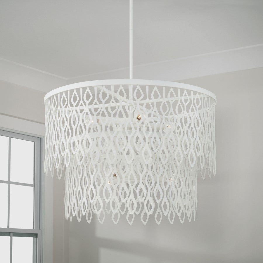 7 Light Pendant, Matte White