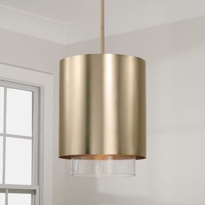 1 Light Pendant, Matte Brass