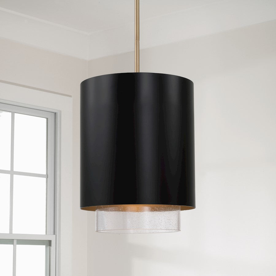 1 Light Pendant, Matte Brass