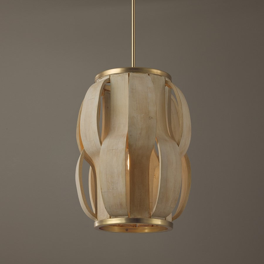 Capital Lighting Willa 1 Light Pendant, Matte Brass