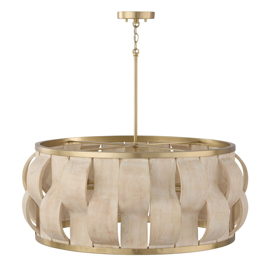 Capital Lighting Willa 6 Light Pendant, Matte Brass