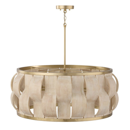 Capital Lighting Willa 6 Light Pendant, Matte Brass