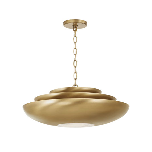 Capital Lighting Gia 1 Light Pendant, Aged Brass - 357711AD