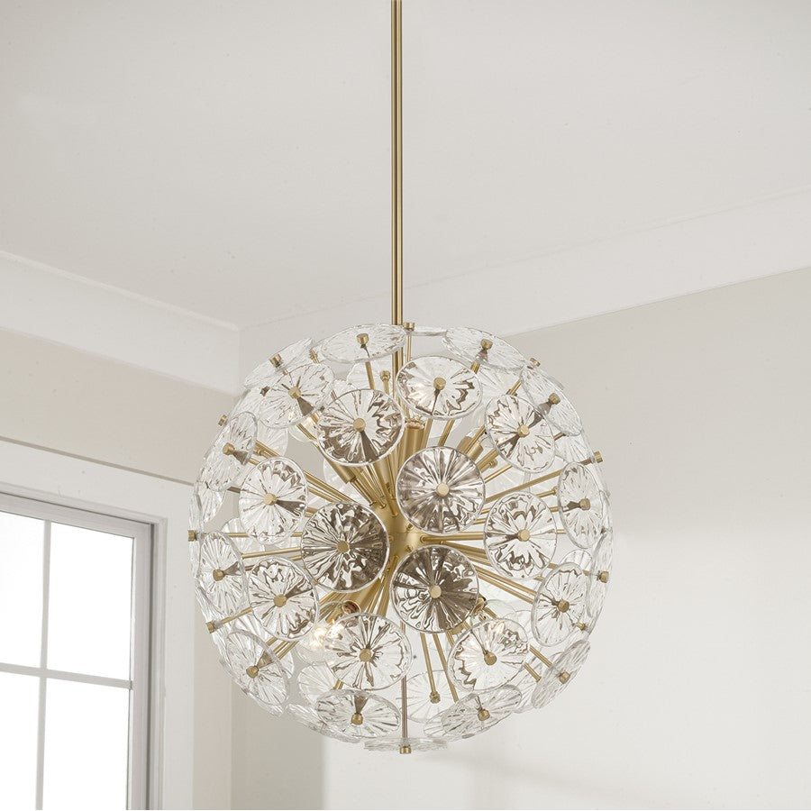 Capital Lighting Emelie 8 Light Pendant, Matte Brass