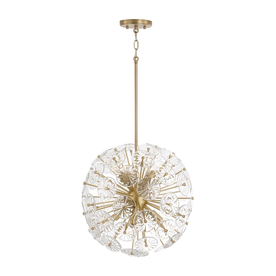 Capital Lighting Emelie 8 Light Pendant, Matte Brass