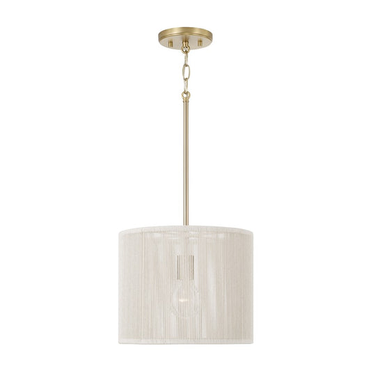 Capital Lighting Tara 1 Light 12" Drum Pendant, Matte Brass - 357912MA