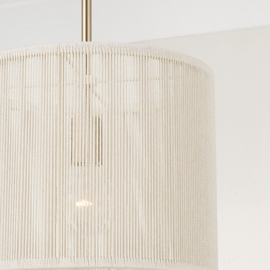 Capital Lighting Tara 1 Light 12" Drum Pendant, Matte Brass