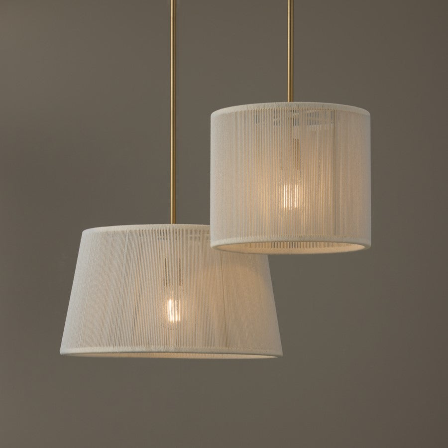 Capital Lighting Tara 1 Light 12" Drum Pendant, Matte Brass