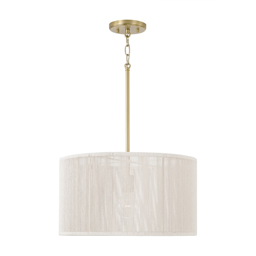 Capital Lighting Tara 1 Light 18" Drum Pendant, Matte Brass - 357914MA