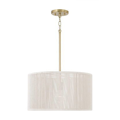 Capital Lighting Tara 1 Light 18" Drum Pendant, Matte Brass - 357914MA