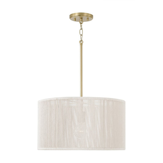 Capital Lighting Tara 1 Light 18" Drum Pendant, Matte Brass - 357914MA