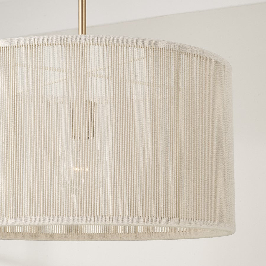 Capital Lighting Tara 1 Light 18" Drum Pendant, Matte Brass