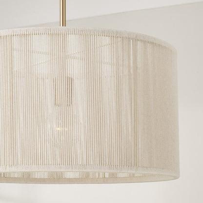 Capital Lighting Tara 1 Light 18" Drum Pendant, Matte Brass