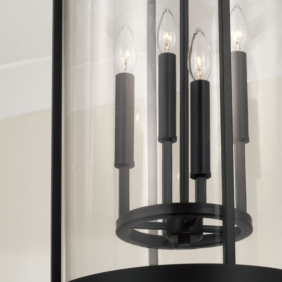 Capital Lighting Davis 4Lt Pendant, Espresso and Brass/Clear Glass