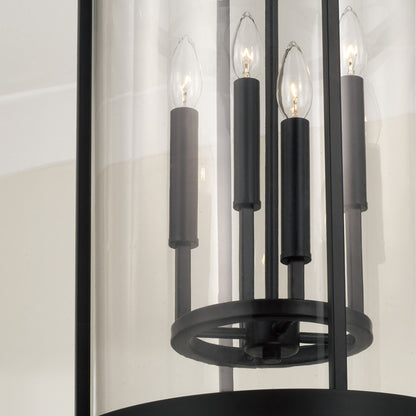 Capital Lighting Davis 4Lt Pendant, Espresso and Brass/Clear Glass