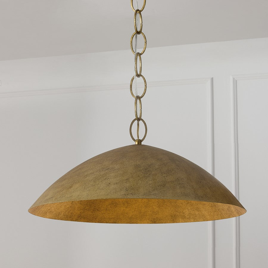 Capital Lighting Francesca 1Lt 24" Pendant, Gold/Textured Metal