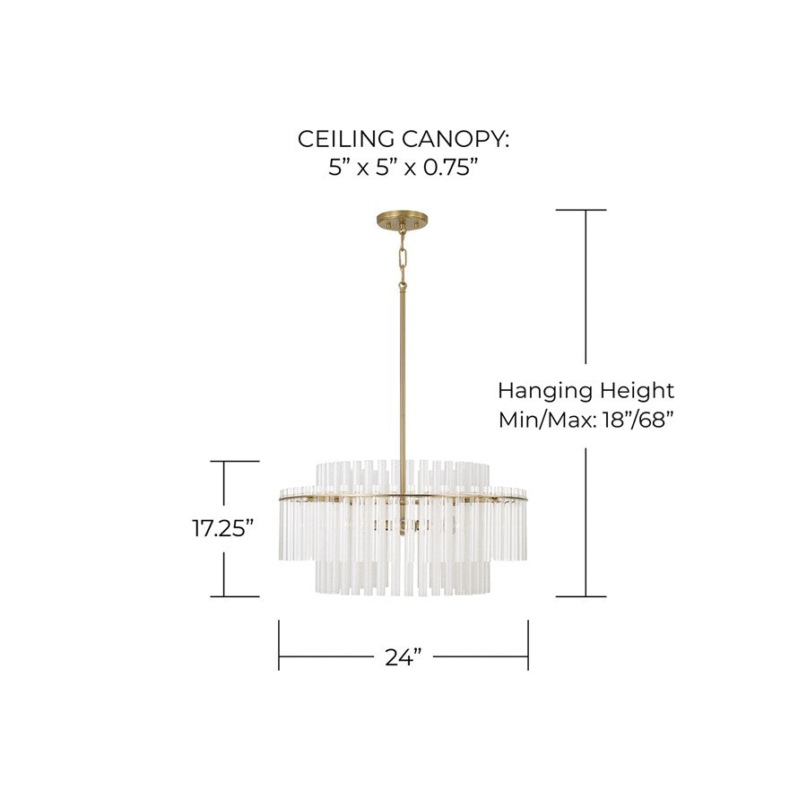 Capital Lighting Blair 4 Light Pendant, Aged Brass