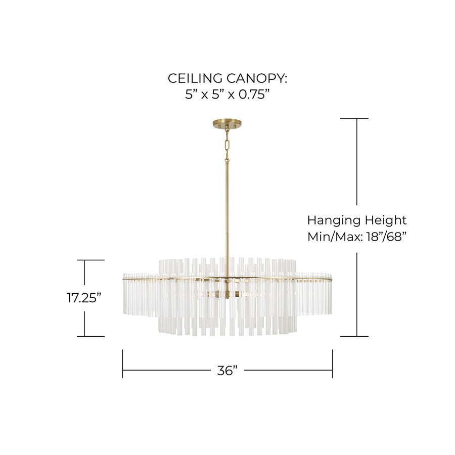 Capital Lighting Blair 6 Light Pendant, Aged Brass