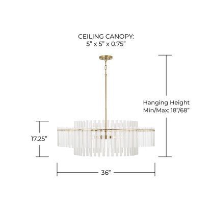 Capital Lighting Blair 6 Light Pendant, Aged Brass