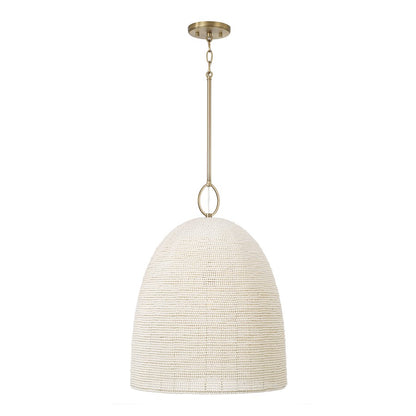 Capital Lighting Natalia 1 Light 24" Pendant, Aged Brass - 358811AD