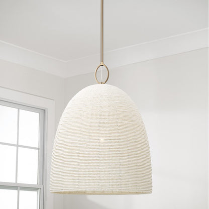Capital Lighting Natalia 1 Light 24" Pendant, Aged Brass