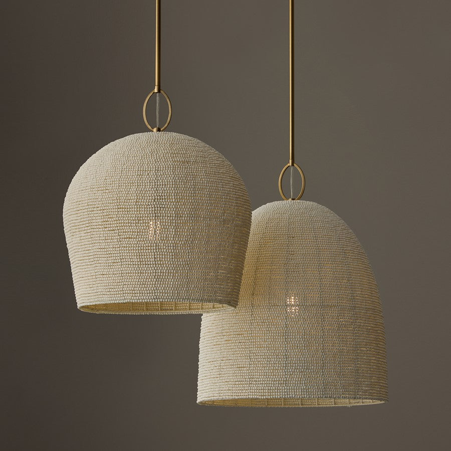 Capital Lighting Natalia 1 Light 24" Pendant, Aged Brass